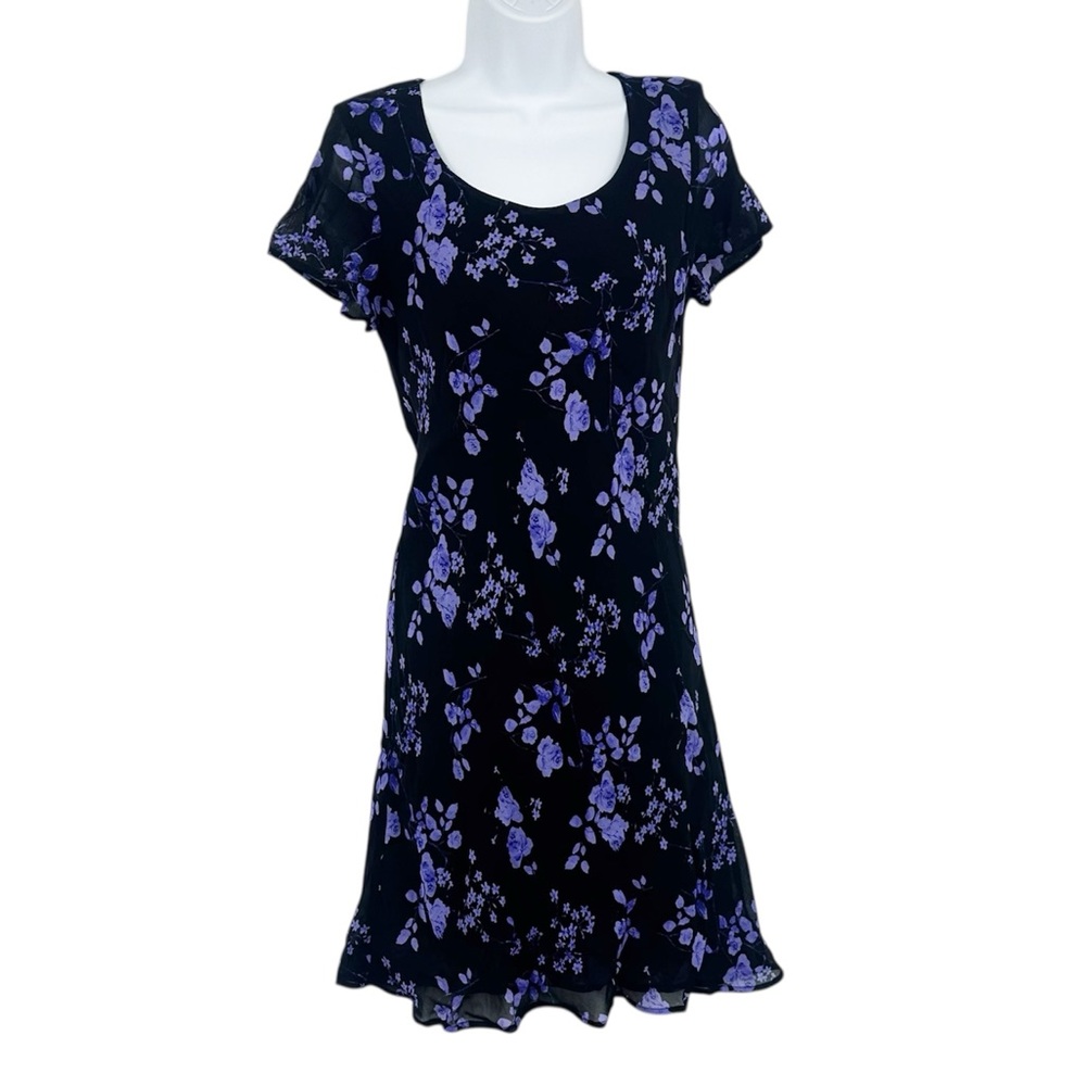 Vintage Y2K Black Mini Dress Size 6 Fairycore Whimsical Early 2000s